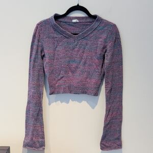 Garage Purple and Blue Knit Crop Top